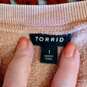 Torrid Long Sleeve Sweatshirt Dress - Peach